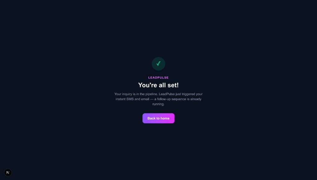 Confirmation & Follow-Up Trigger