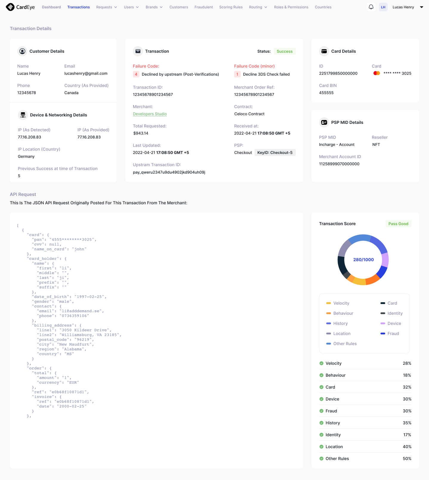 Transaction Detail View